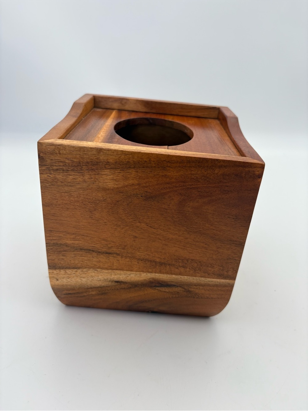 Solid Acacia Wood Tissue Box Cover - Warm Wood Tone